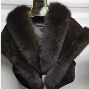 Women luxury fox fur cape/vest REAL FOX FUR!! One size can fit from xs to large